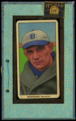 Picture, Helmar Brewing, T206-Helmar Card # 374, Rube Marquard (HOF), Heavy gray sweater, portrait, Brooklyn Robins